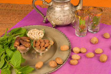 Moroccan food ingredients still life