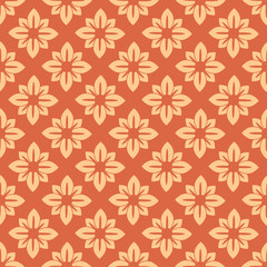 Red seamless floral damask pattern