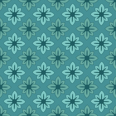Blue seamless floral pattern