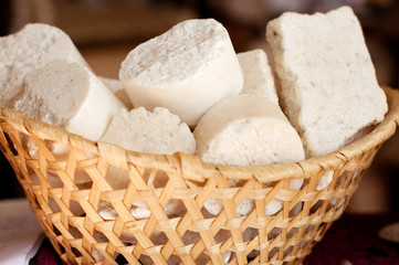 Natural Sea Sponge in basket