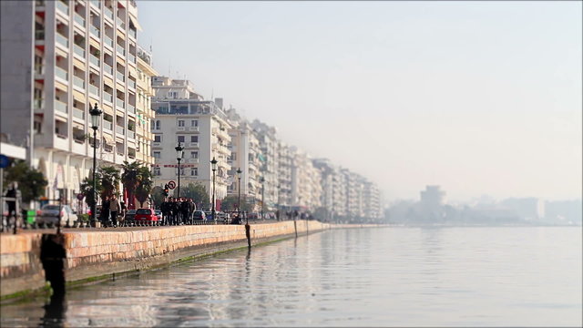 View of Thessaloniki's port with the White Tower