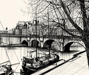 Parijs - Ile de la Cite - Nieuwe brug