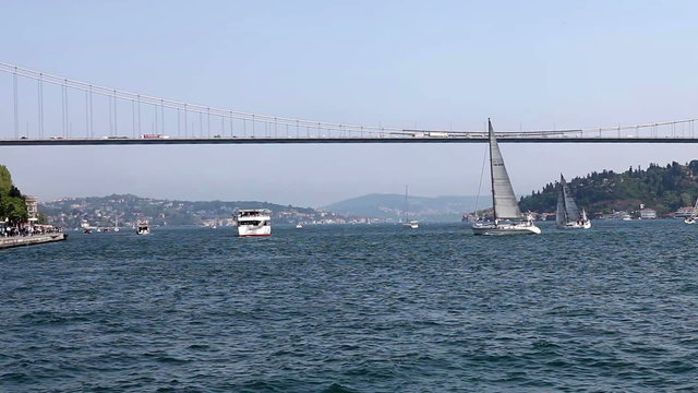 Cruise in Bosphorus, Bridge,  Istanbul, turkey