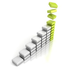 business successful financial green blocks bar graph