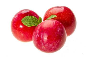 Bright ripe plum with mint