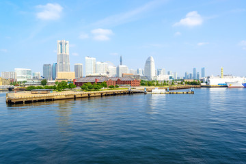 Fototapeta na wymiar Scenic widok Marina Port Minato-Mirai w Yokohama City, Japonia.