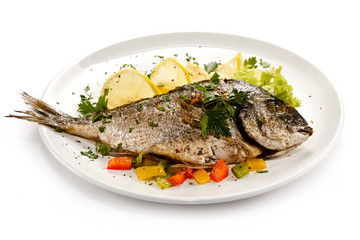 Fish dish - roasted fish and vegetables