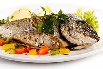Fish dish - roasted fish and vegetables