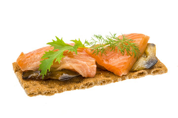 Toast with salmon