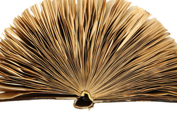 Vintage old book on white background