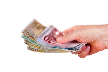 Hand with banknotes