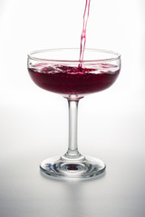 Glass with red wine