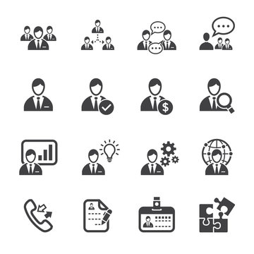 Management and Human Resource Icons with White Background