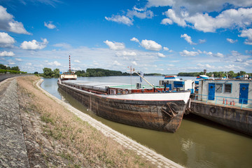Barge on river