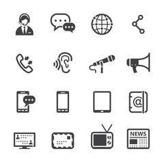 Communication Icons with White Background