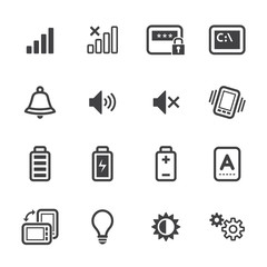 Icons for Mobile Phone with White Background