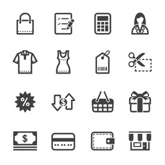 Shopping Icons with White Background