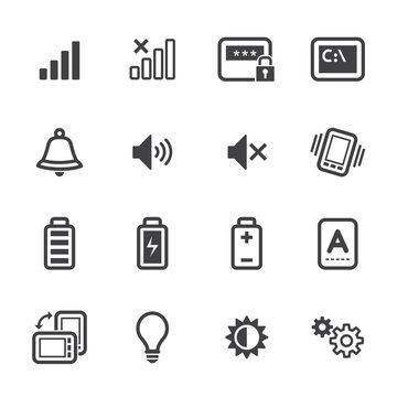 Icons for Mobile Phone with White Background