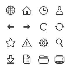 Website and Toolbar Icons with White Background