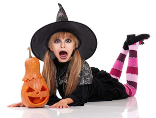 Little girl in halloween costume