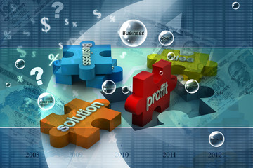 jigsaw puzzle showing business content
