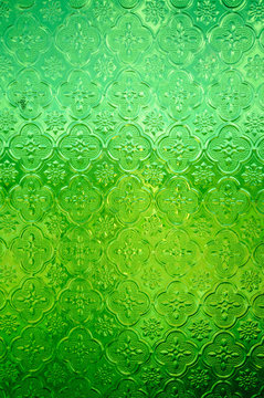 green glass door