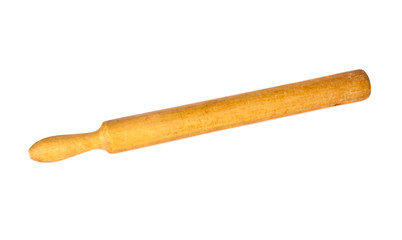 A wooden rolling pin