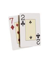 Poker, 7, 2, weiß, gestaffelt