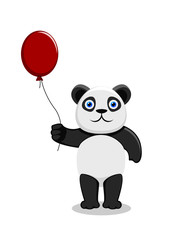 Naklejka premium Panda with balloon
