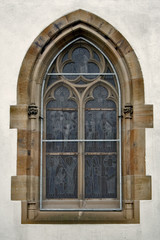 Fototapeta na wymiar black window in ravensburgher