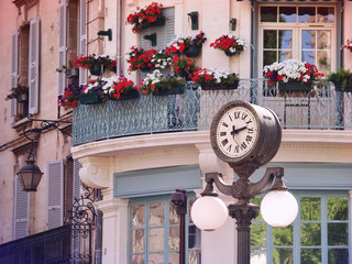 clock in Old center of Avignon, France