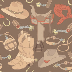 seamless cowboy pattern