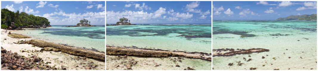 Seychelles : Anse Royale, île Souris à marée basse
