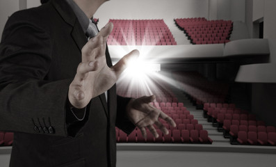 success businessman as theater manager