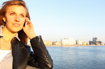 Girl speaking by phone