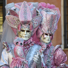Venetian costume attends Carnival of Venice.