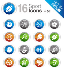 Glossy Buttons - Sport icons