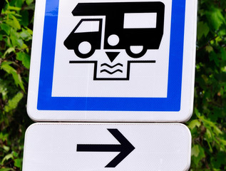 vacances,panneau indication,vidange camping-car,
