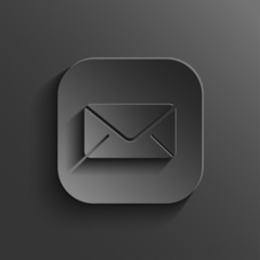 Mail icon - vector black app button