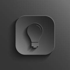 Light bulb icon - vector black app button