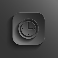 Clock icon - vector black app button