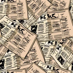 Abwaschbare Fototapete Zeitungen Zeitungsweinlese nahtloser Hintergrund