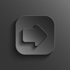 Arrow icon - vector black app button