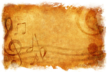 Musical note ,grunge style