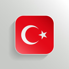 Obraz premium Vector Button - Turkey Flag Icon