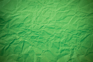Crushed green paper texture