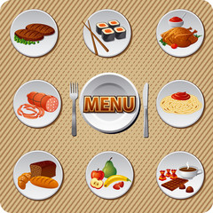 food and meal icon set