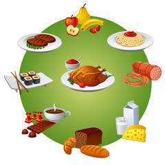 food and meal icon set