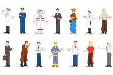 vector illustration of people of different profession