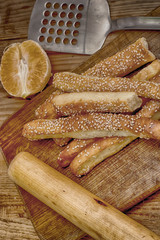 Delicious baking from a test with orange